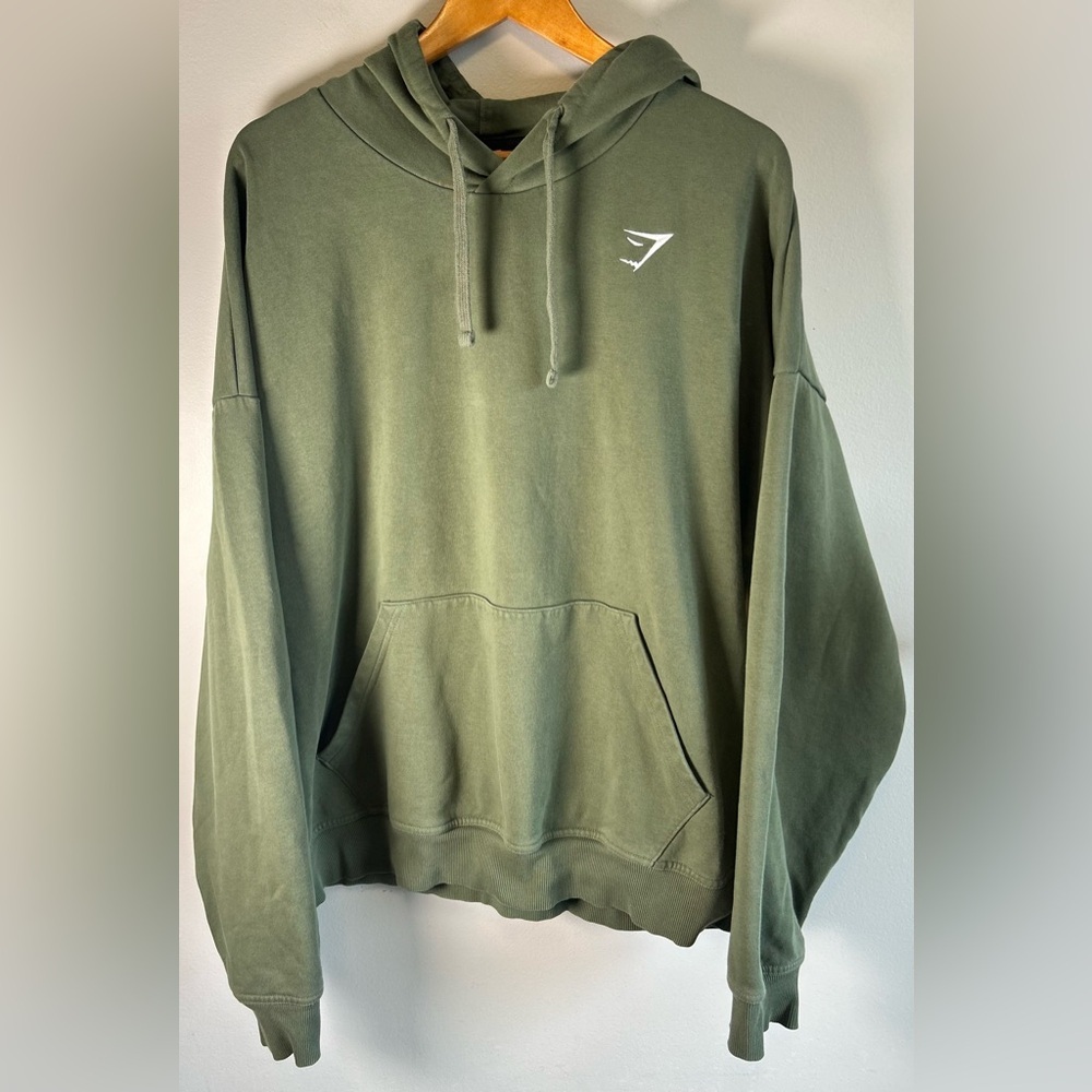 Gymshark Essential Oversized Men's Hoodie Sweatshirt Green XL Training Stretch
